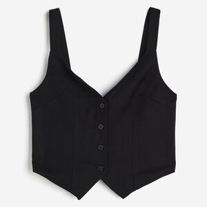 H&M Black Bustier Crop Top Sleeveless